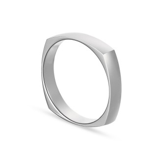 Alianza de oro blanco 9k cuadrada 4mm Oro Vivo