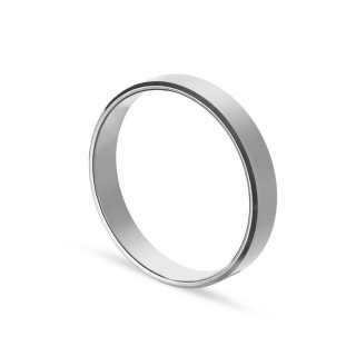 Alianza de oro blanco 9k lisa confort 4mm Oro Vivo