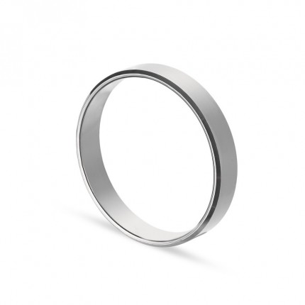Alianza de oro blanco 9k lisa confort 4mm Oro Vivo