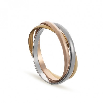 Alianza de oro tricolor 9k cartier 2mm tricolor Oro Vivo