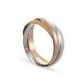 Aliança em ouro tricolor 9K tripla 3mm tric Oro Vivo