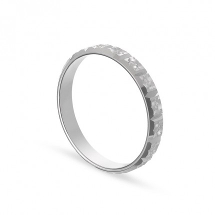 Alianza de oro blanco 9k cuadrados 3mm Oro Vivo