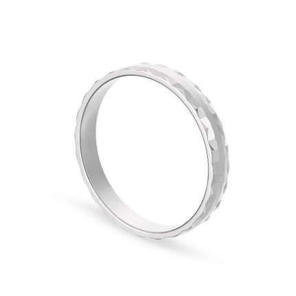 Alianza de oro blanco 9k labrada 3mm Oro Vivo