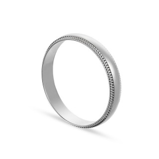 Alianza de oro blanco 9k lisa bordes labrados 4mm Oro Vivo