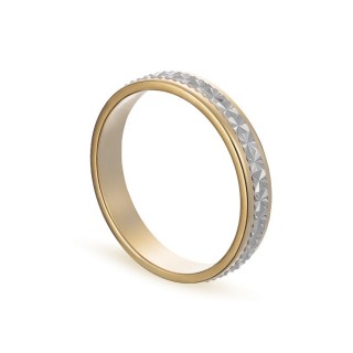 Alianza de oro bicolor 9k lapidada 4mm Oro Vivo