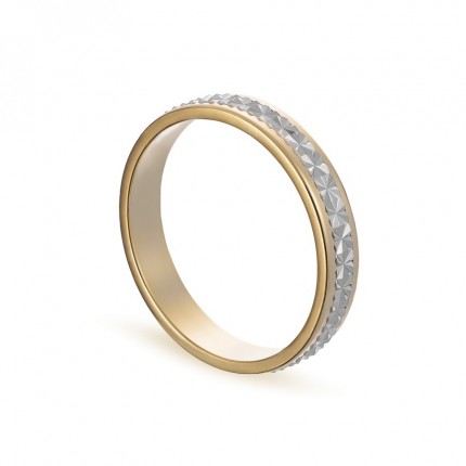 Alianza de oro bicolor 9k lapidada 4mm Oro Vivo