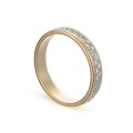 Aliança em ouro bicolor 9K lapidada de 4mm Oro Vivo