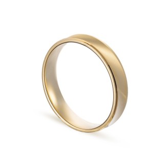 Alianza de oro amarillo 9k fantasy mate borde 4mm Oro Vivo