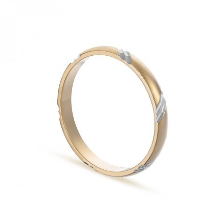 Alianza de oro bicolor 18k fantasy ranuras 2.5mm Oro Vivo