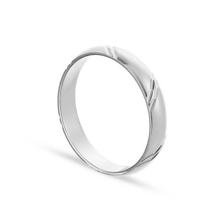 Alianza de plata con Ranuras de 4 MM