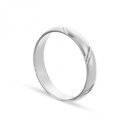 Alianza de plata con Ranuras de 4 MM