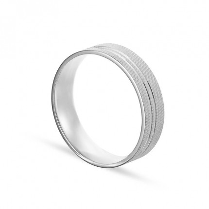 Alianza de plata con Ranuras dobles de 5MM