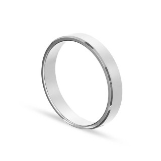 Alianza de plata Plana de 4 MM