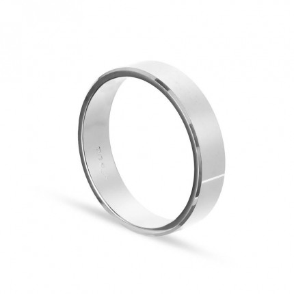 Alianza de plata Plana de 5 MM