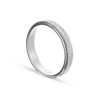 Alianza de plata Lapidada de 4MM