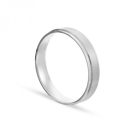 Alianza de plata Mate con Ranura lateral de 4MM