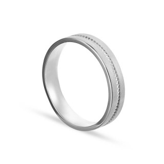 Alianza de plata con Centro Lapidado 4.5 MM
