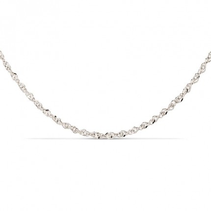 Cadena singapur de oro blanco 9 KT