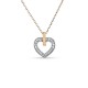 Collar de oro bicolor 9 KT con circonita y corazón