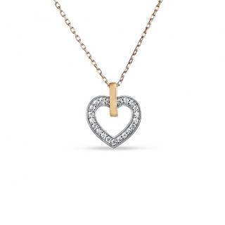 Colar em ouro bicolor 9 kt com coração