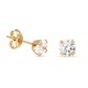 Pendientes de oro amarillo 9 KT con circo 4 garras de 4.5 mm