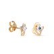 Pendientes oro bicolor 9 KT medio corazón circonita