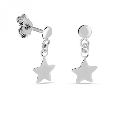 Brincos ouro branco 9 kt Pendente de estrela