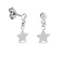 Pendientes de oro blanco 9 KT con colgante de estrella