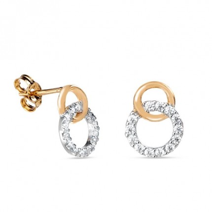 Brincos em ouro amarelo 9 kt com círculo duplo