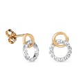 Brincos em ouro amarelo 9 kt com círculo duplo