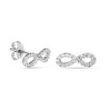 Pendientes de oro blanco 9 KT con infinito circonitas