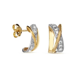 Brincos em ouro bicolor 9 kt
