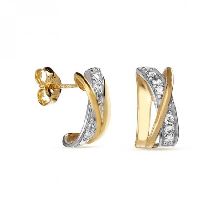 Brincos em ouro bicolor 9 kt