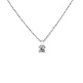 Colar ouro branco 9 kt zircónia 4 garras 42 cm
