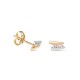 Brincos em ouro bicolor 9 kt barras com zircónias