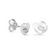 Brincos em ouro branco 9 kt corações com zircónia