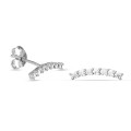Brincos em ouro branco 9 kt com linha zircónia