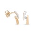 Brincos em ouro bicolor 9 kt barras com zircónia