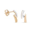 Brincos em ouro bicolor 9 kt barras com zircónia