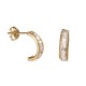 Pendientes Aro 2 x 8 mm de oro amarillo 9 KT con circonitas