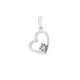 Colgante de oro blanco 9 KT con corazón y circonita