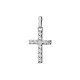 Colgante de oro blanco 9 KT con cruz circonita