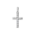 Pendente em ouro branco 9 kt com cruz de zircónia