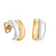 Brincos em ouro bicolor 9 kt com barras e cruz