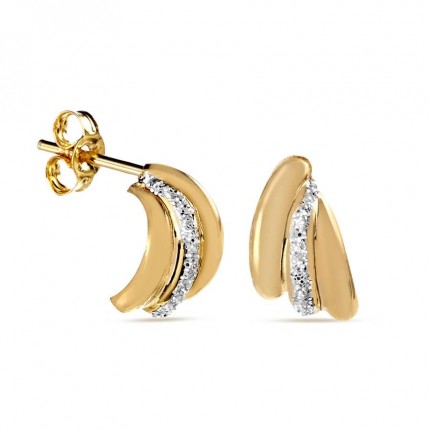 Brincos em ouro bicolor 9 kt com caracol