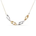 Collar de oro bicolor 9 KT de 42 cm con 4 motivos calados