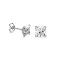 Brincos em ouro branco 9 kt de 9 mm 6x6mm