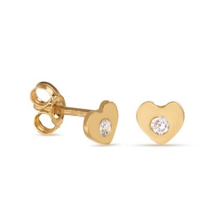 Pendientes de oro amarillo 9 KT con corazón
