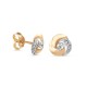 Pendientes de oro bicolor 9 KT con nudo