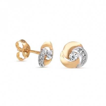 Brincos em ouro bicolor 9 kt com nó